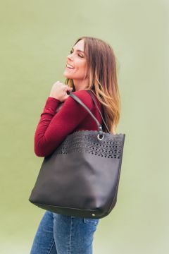 Shoulder Handbag with Detail